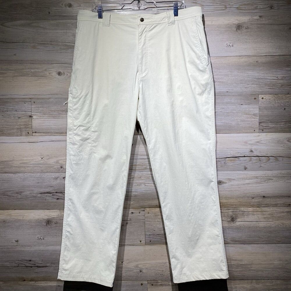 Coolibar Casual Performance Pants Beige 36x30 UPF 50 Cargo Pocket Stretch Golf